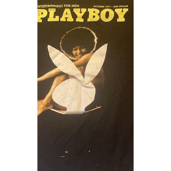 Playboy Black T-Shirt - 100% Cotton -Size: L - Excellent Condition - Picture 3 of 9